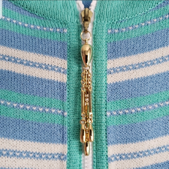 ST. JOHN SPORT, MARIE GRAY, VINTAGE SWEATER, BLUE, GREEN, SIZE S, M, NEW - Picture 8 of 13